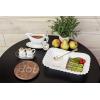 Farmhouse Inspired Ceramic Aluminum Salt and Pepper Caddy Set, White