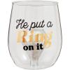 Mud Pie Wedding 16 oz WINE GLASSES, Put A Ring on It