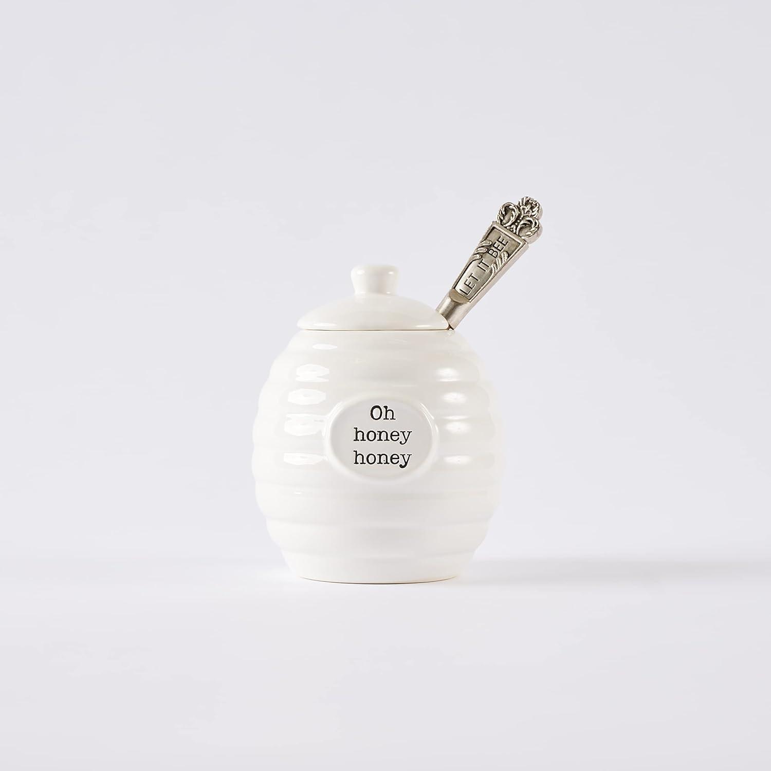 imageMud Pie Honey Pot Serving Set WhiteWhite