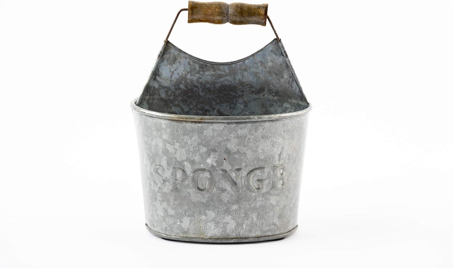 imageMud Pie Kitchen Dish Sponge Holder Caddy Off WhiteRustic