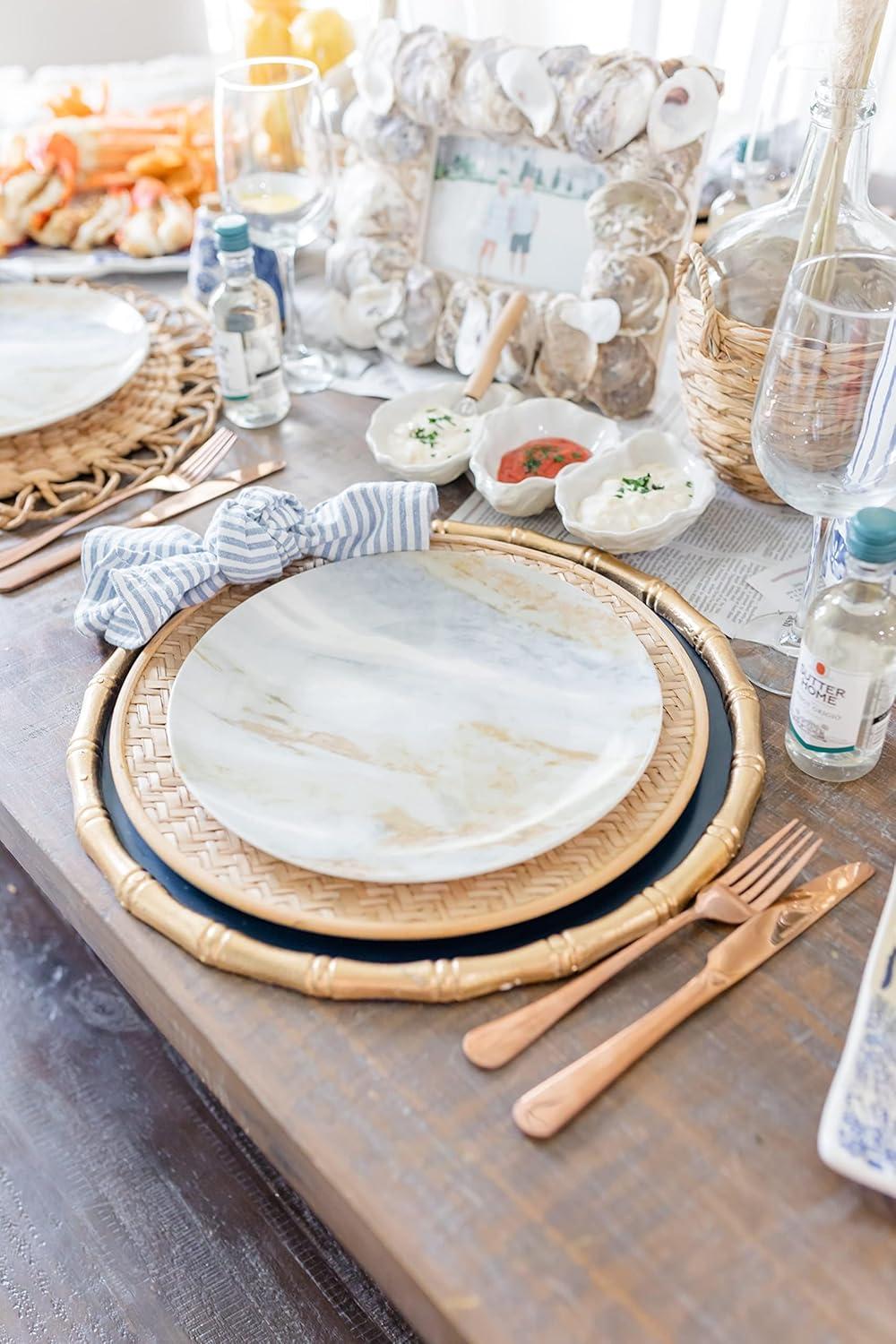 imageMud Pie Oyster Shaped Triple Dip and Serving Set White 1025quot x 55quot1025 x 55