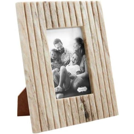 imageMud Pie 5X7 Beige Stripe Marble Frame 10 34quot x 8 34quot