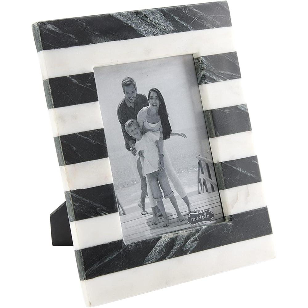 imageMud Pie Black and White Marble Frame 5 x 7