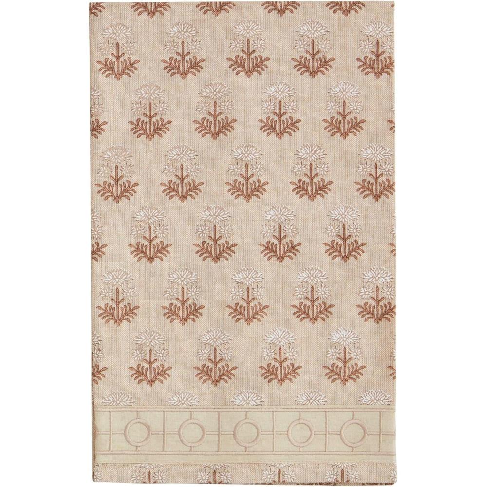 imageMud Pie Bulb Block Print Ribbon Towel 26quot x 16 12quotFlower Stem