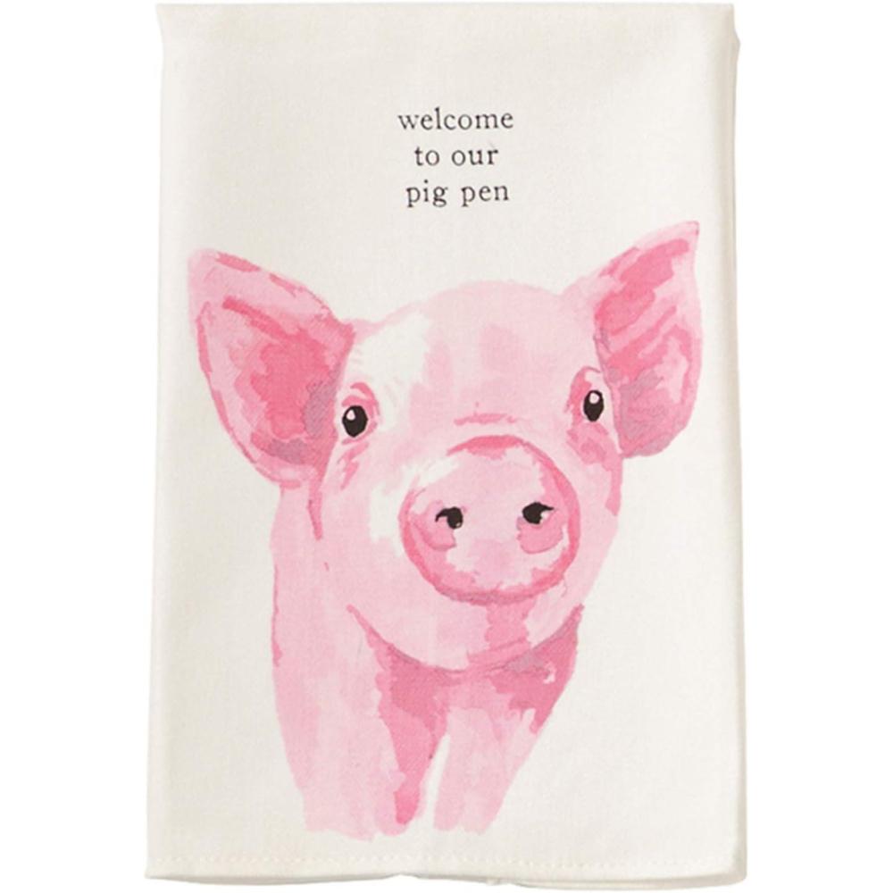 imageMud Pie Farm Dish Towels Cow 26quot x 16 12quotPig