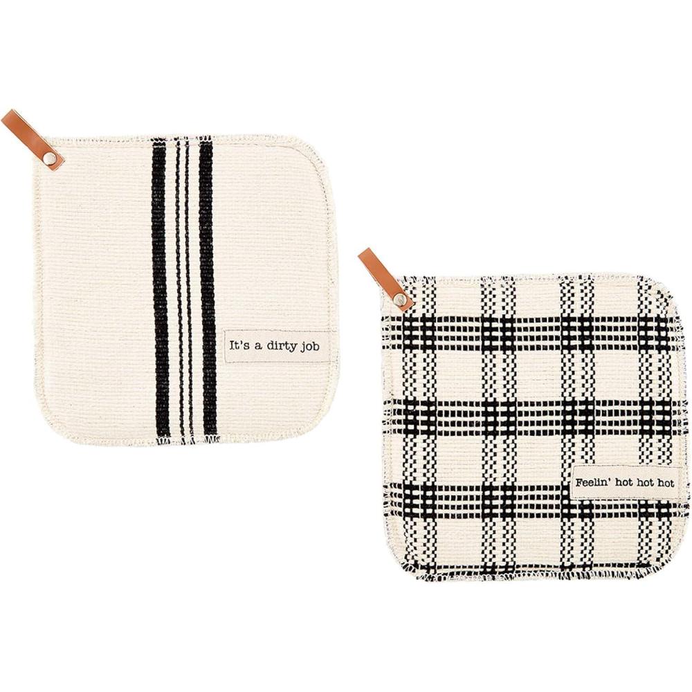 imageMud Pie HOT to Handle Pot Holder Set 8quotquot x 8quotquotquot 41170009HDirty Job