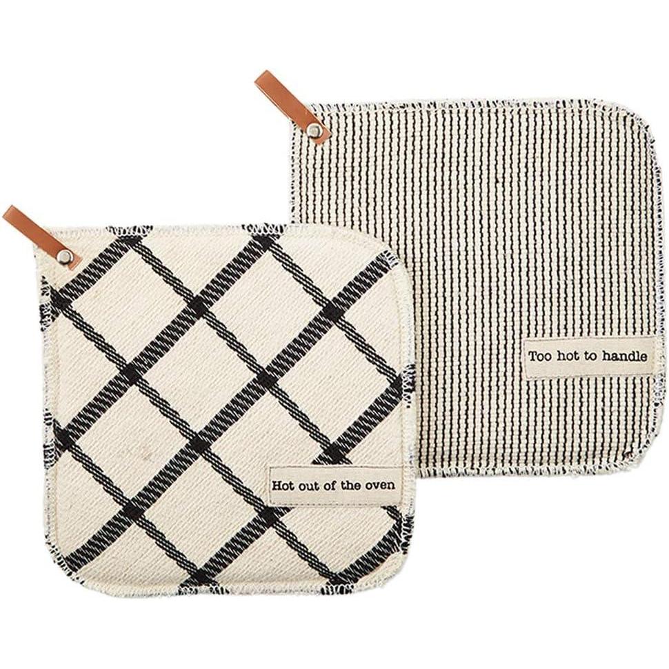 imageMud Pie HOT to Handle Pot Holder Set 8quotquot x 8quotquotquot 41170009HHot to Handle