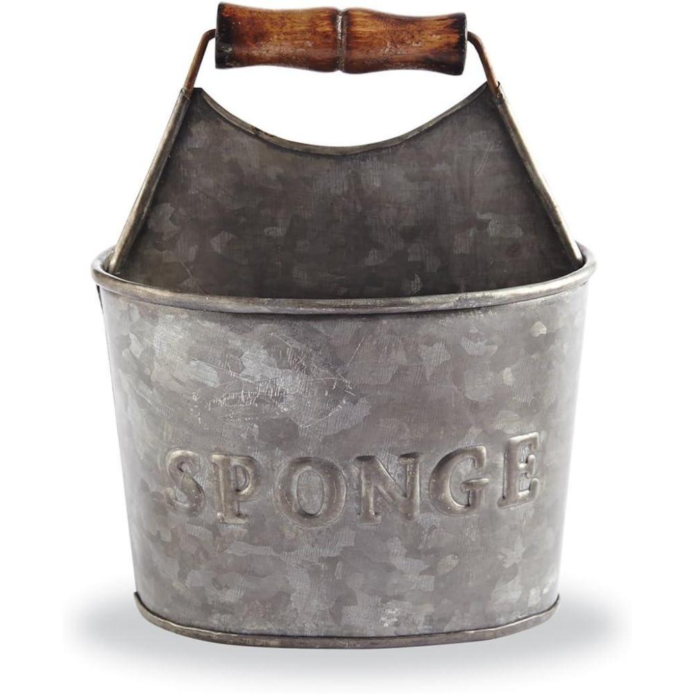 imageMud Pie Kitchen Dish Sponge Holder Caddy Off WhiteRustic