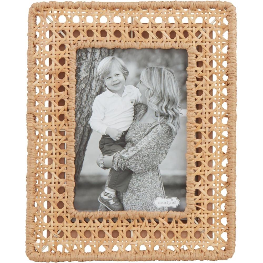 imageMud Pie Large Woven Cane Frame 10quot X 8quot