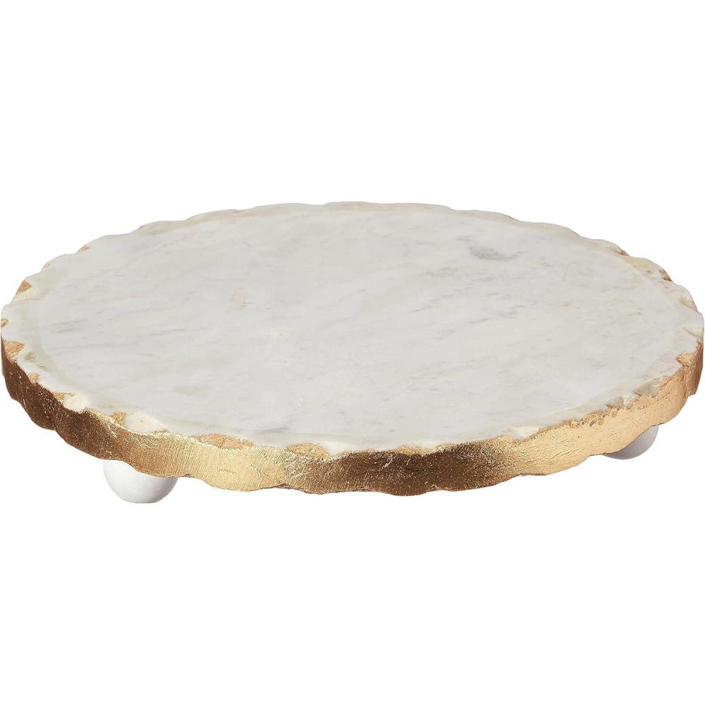 imageMud Pie Marble Trivet 1 14quot x 8 12quot dia GoldMarble Trivet