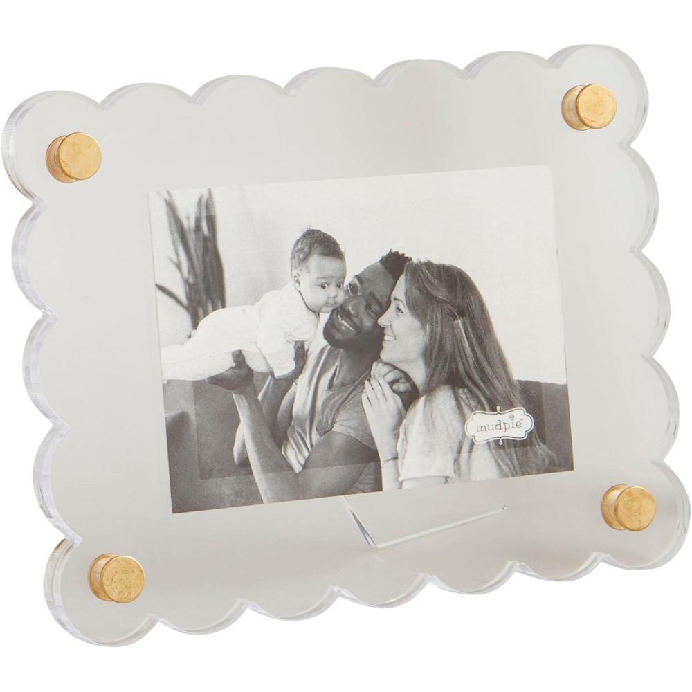 imageMud Pie Rectangle Scallop Acrylic Frame 4 14quot X 5 12quot
