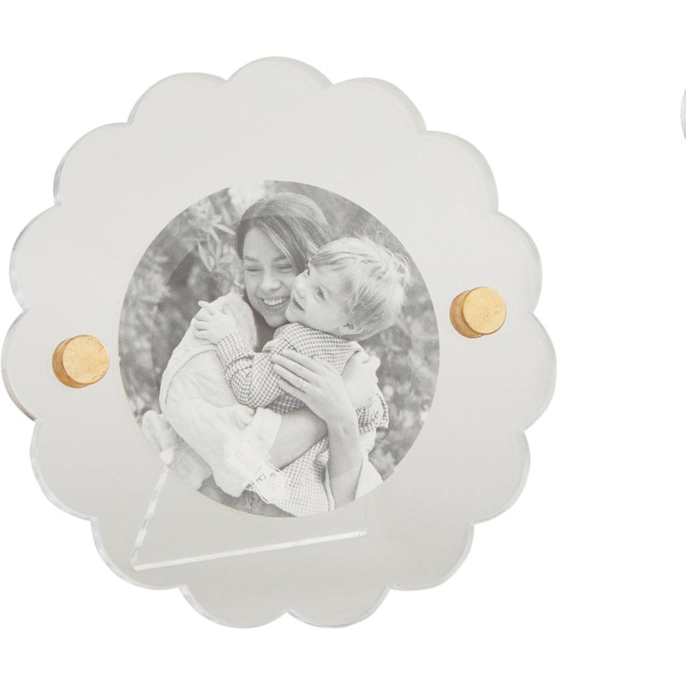 imageMud Pie Round Scallop Acrylic Frame 5quot X 5quot