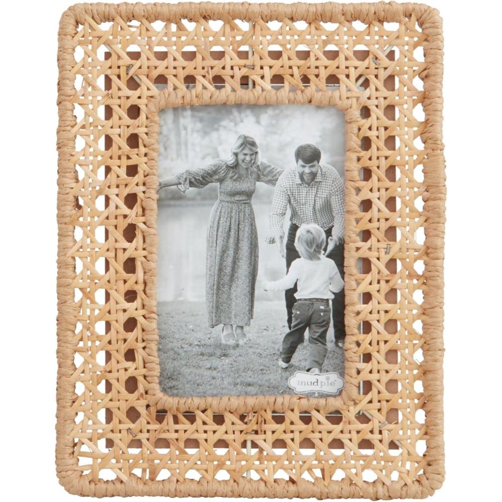 imageMud Pie Small Woven Cane Frame 9quot X 7quot