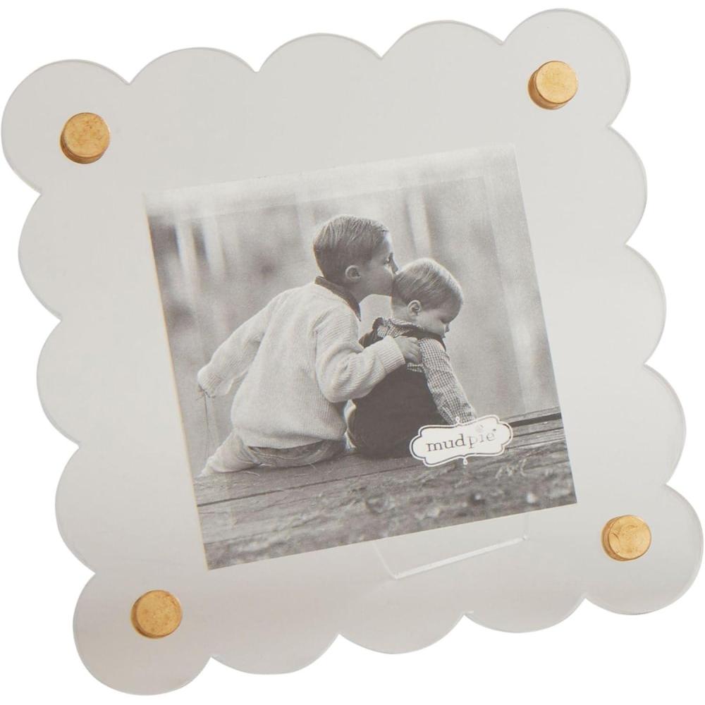 imageMud Pie Square Scallop Acrylic Frame 4 12quot Dia