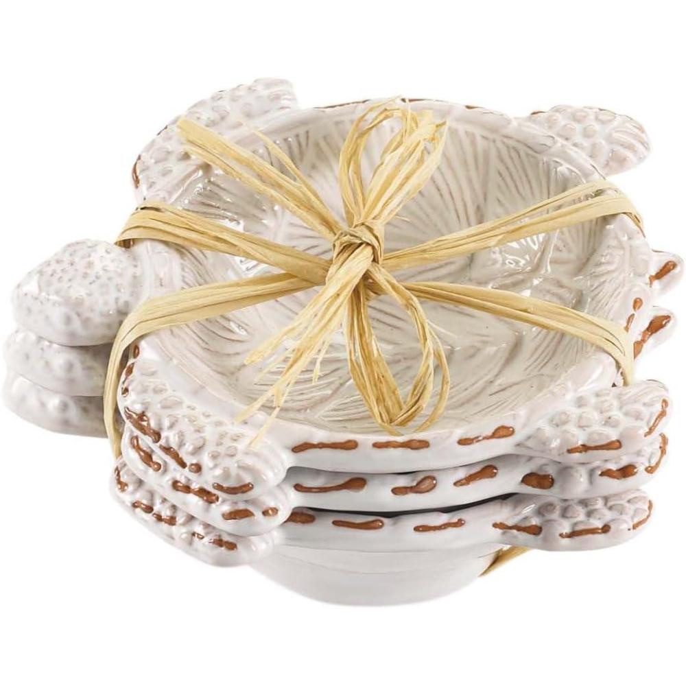 imageMud Pie Turtle Shaped Ceramic Dip Bowls Mini Set of 3