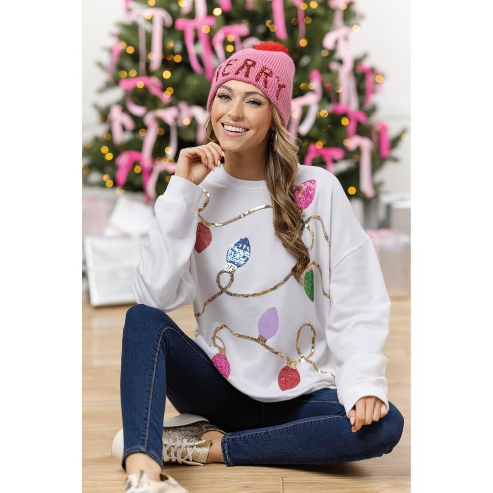 imageMud Pie Womens Holiday Sparkle Sweatshirt
