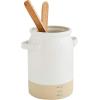 Mud Pie Circa Utensil Ceramic Holder, 6.5″x5″ dia, Utensils(White Glazed/Stoneware)
