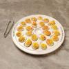 Mud Pie Deviled Egg Paddle Tray, 5 1/2″ x 15 1/2″ | Fork 7″, White(Round Egg Plate)
