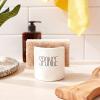 Mud Pie Kitchen Dish Sponge Holder Caddy, Off White(Off-white)