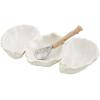 Mud Pie Oyster Shaped Triple Dip and Serving Set, White, 10.25″ x 5.5″(10.25″ x 5.5″)