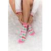 Mud Pie Women’s Holiday Wine Set, Pink, Cup 16 oz | Socks one Size | Earrings Approx 1/2″