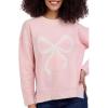 Mud Pie Womens Mud Pie Women’s Wilder Bow Sweater(Light/Pastel Pink)