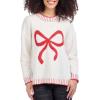 Mud Pie Womens Mud Pie Women’s Wilder Bow Sweater(White)