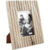 Mud Pie 5X7 Beige Stripe Marble Frame; 10 3/4″ x 8 3/4″