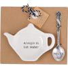 Mud Pie Home Kitchen Circa Tea Time Teapot Tea Bag Spoon Rest Sets 42600444 (Always in hot water)