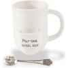 Mud Pie Vintage Inspired Ceramic Mug Spoon-Par Tea Cup Set, 2 Piece,1 pound(Par Tea)