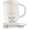 Mud Pie Vintage Inspired Ceramic Mug Spoon-Par Tea Cup Set, 2 Piece,1 pound(Pre Tea)