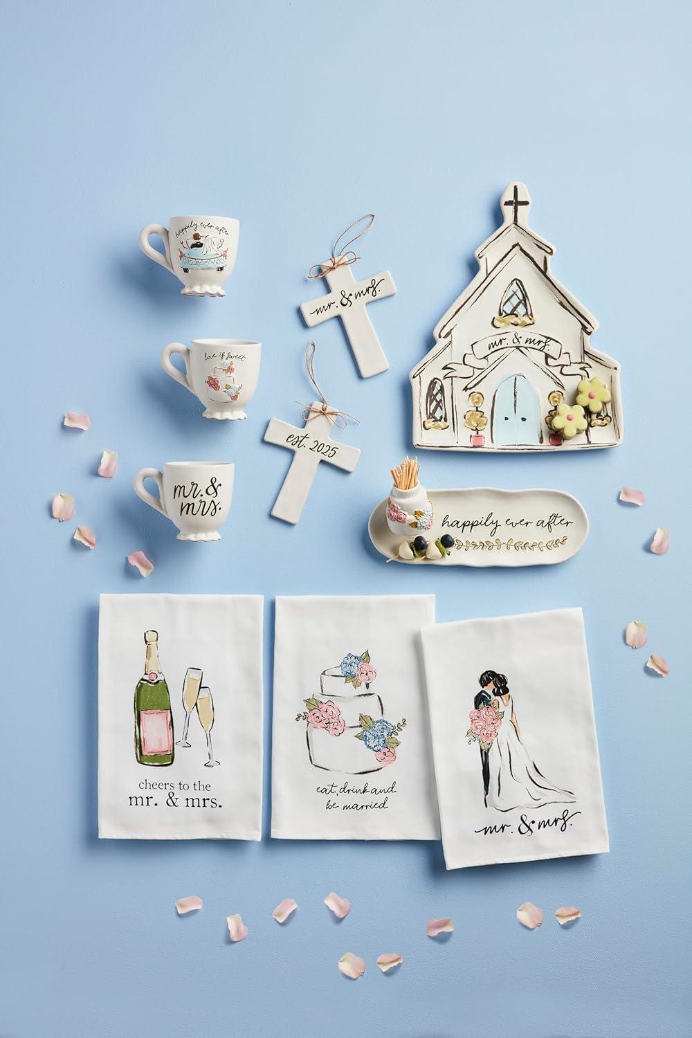 imageMud Pie Happily Wedding 16 oz MUGS White