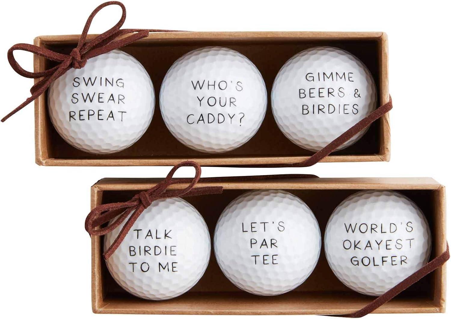 imageMud Pie Mens Lets Par Tee Golf Ball Set 1 12quot Dia