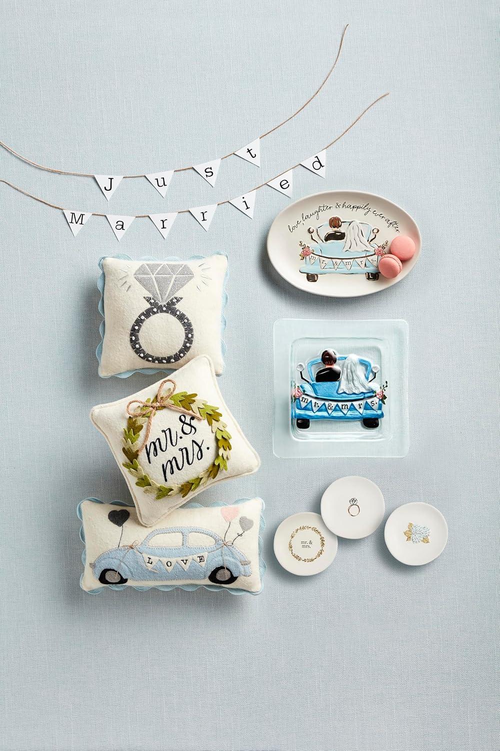 imageMud Pie Mini Wedding Felt Pillow Mr Mrs