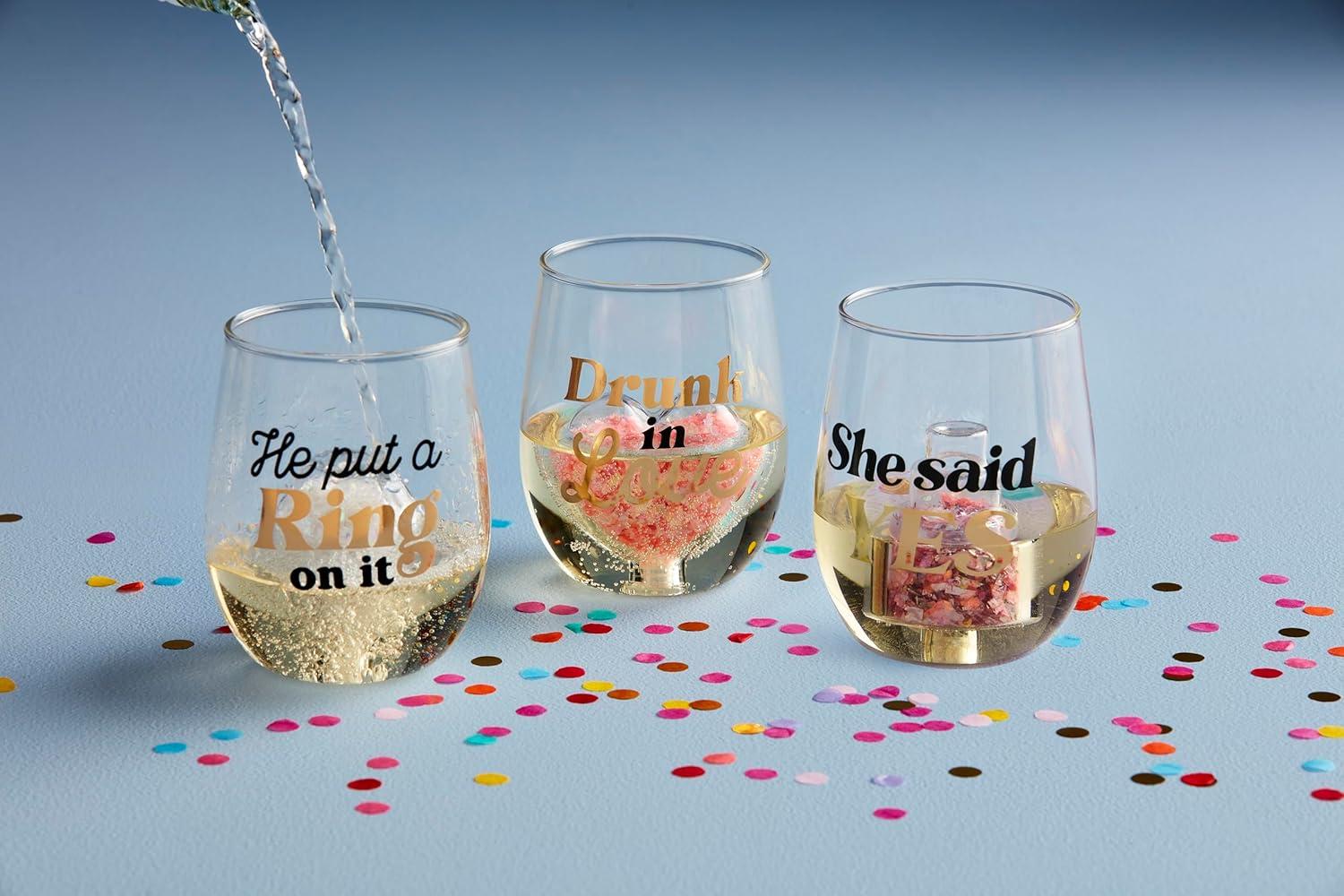 imageMud Pie She Said Yes Wedding Glass 16 oz