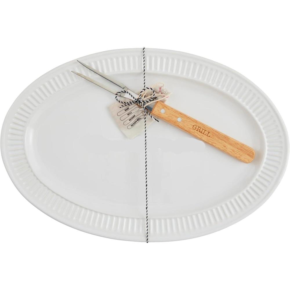 imageMud Pie Circa Grill Set platter 12quot x 18quot White
