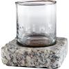 Mud Pie Gray Dof With Granite Coaster, glass 8 oz | stone 4″ x 4″