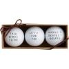 Mud Pie Men’s Lets Par Tee Golf Ball Set, 1 1/2″ Dia