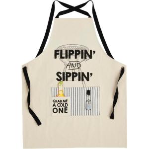 Mud Pie Grill Light Up, apron 34″ x 27″ | opener 5 1/2″, Brown