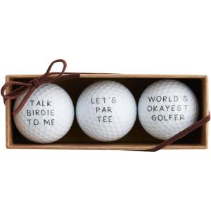 Mud Pie Men’s Lets Par Tee Golf Ball Set, 1 1/2″ Dia