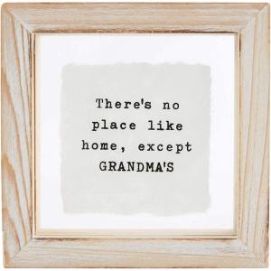 Mud Pie Small Family Glass Plaque, 4″ x 4″, Grandpa(Grandma)