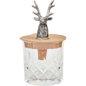 Mud Pie Tall Antler Dof Stopper; glass 8 3/4 oz | stopper approx 3″ x 2″