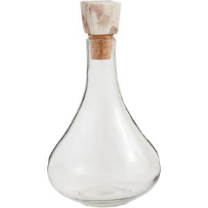 Mud Pie Tall Marble Glass Decanter, 8″ x 5″