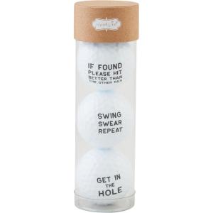 Mud Pie Triple Golf Ball Set; 6″ x 1 3/4″ Dia