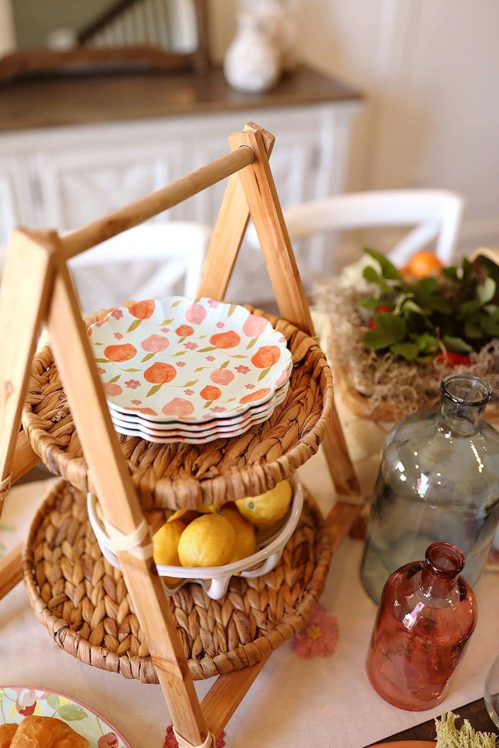 imageMud Pie Hyacinth Tiered Server 20 14quot X 13quot Dia Brown