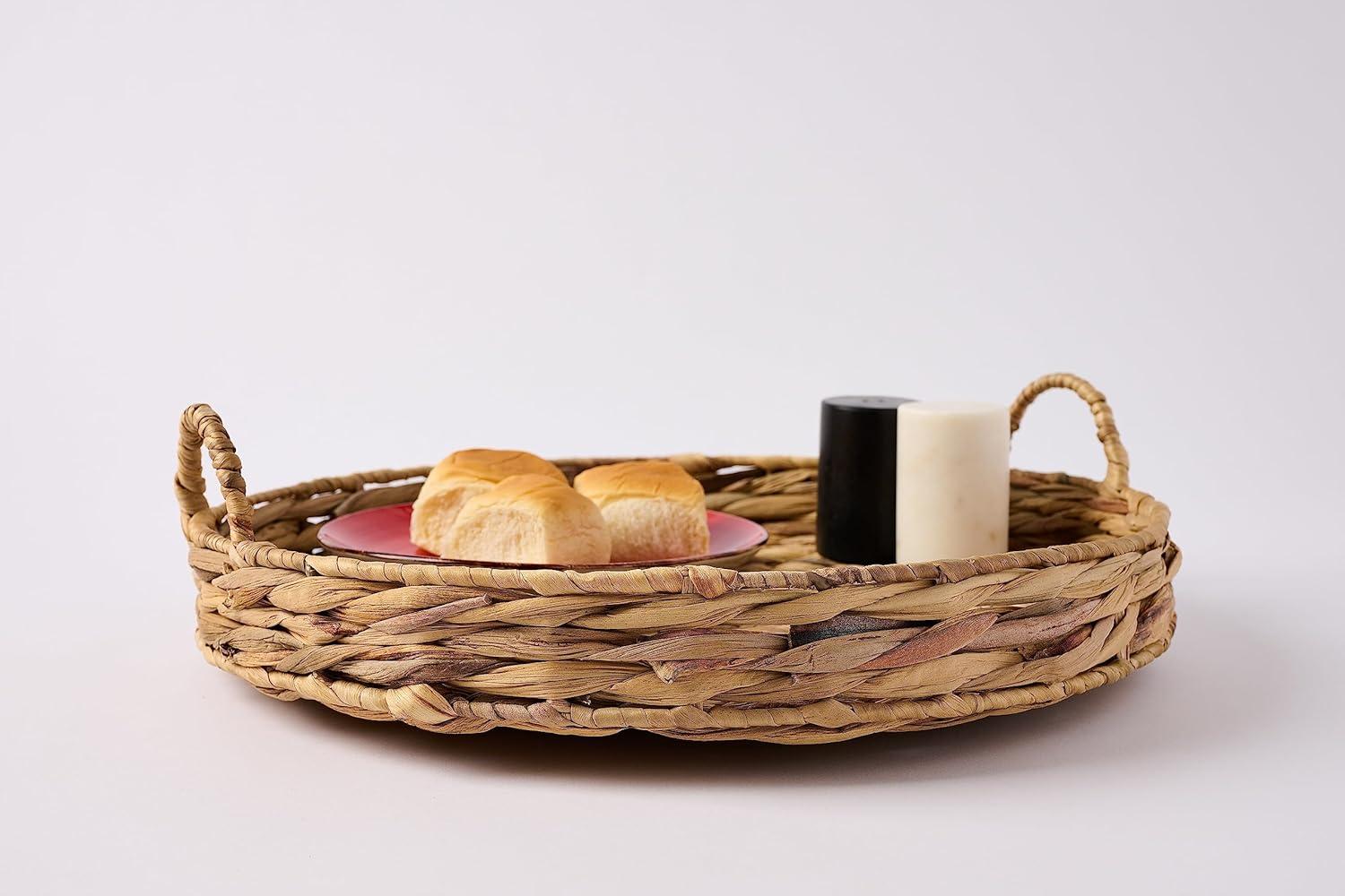 imageMud Pie Hyacinth Tray Lazy Susan 2quot X 16 12quot Dia