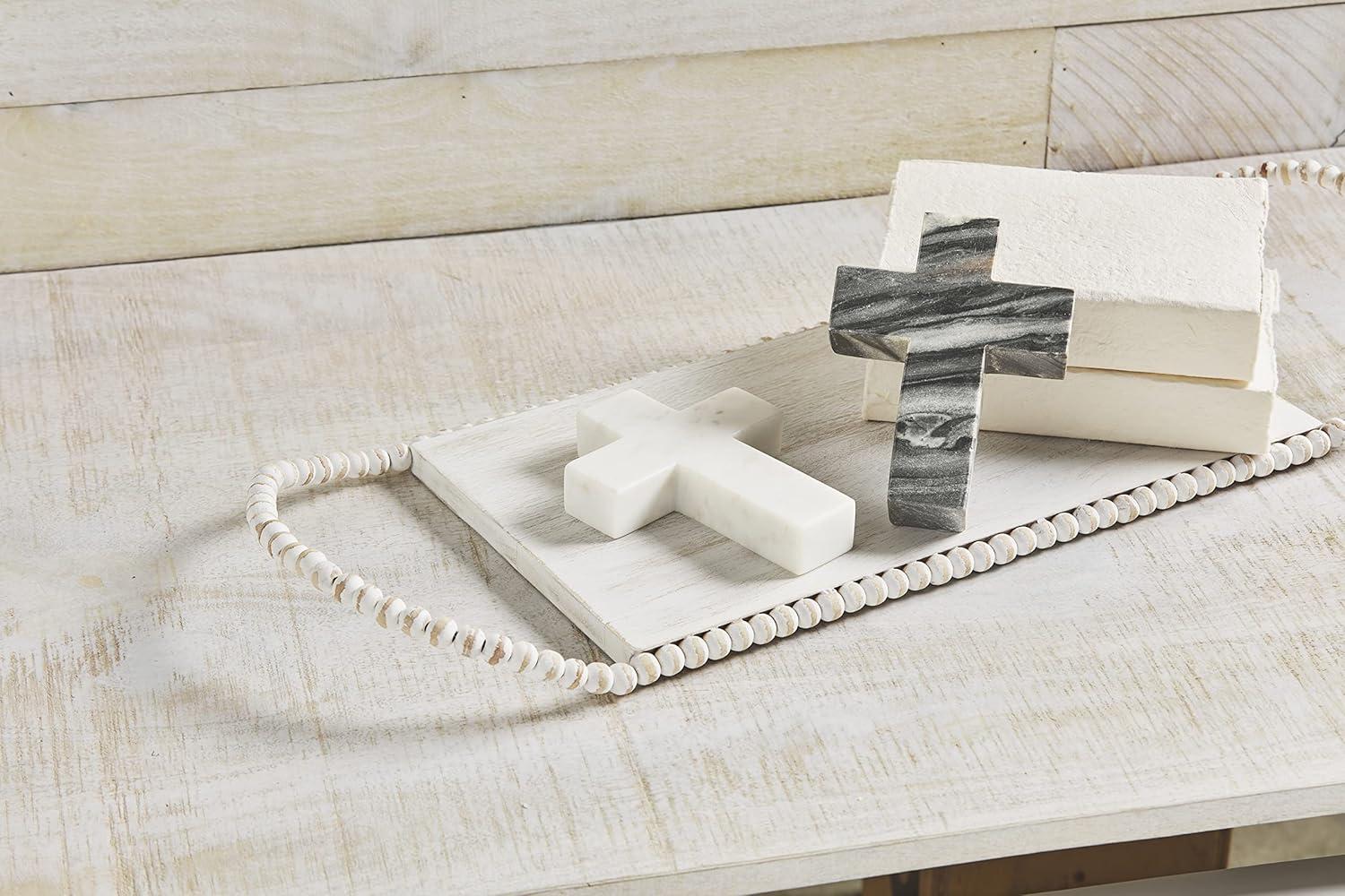 imageMud Pie Marble Cross Gray 6quot x 45quot