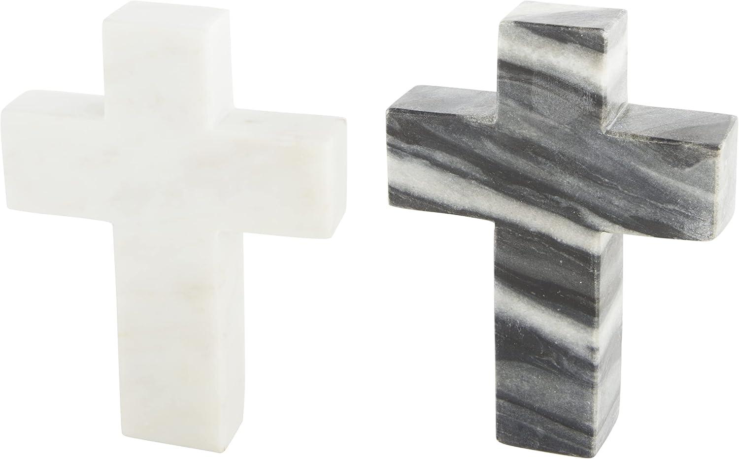 imageMud Pie Marble Cross Gray 6quot x 45quot
