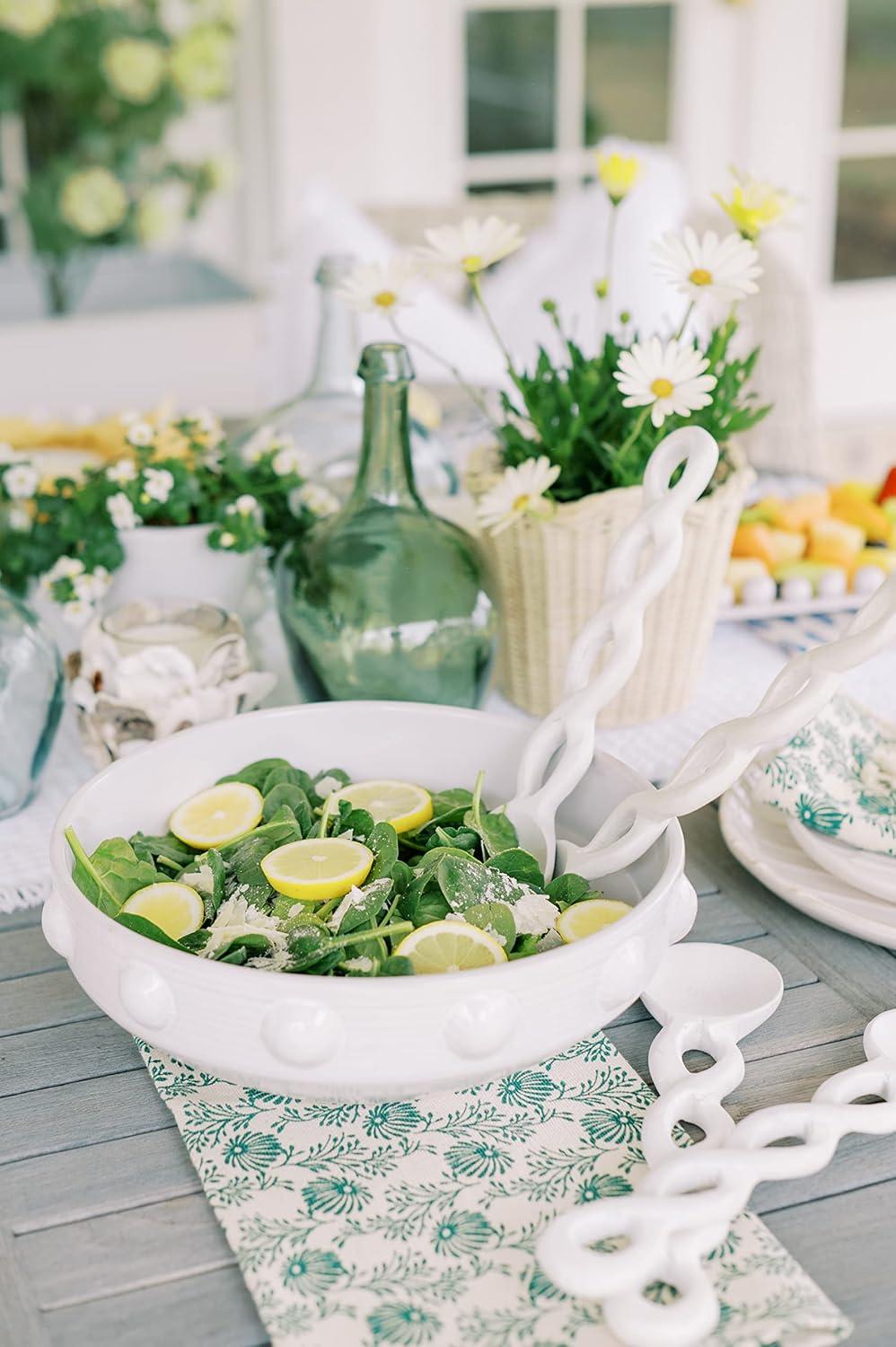 imageMud Pie White 12quot Twisted Wood Server Set