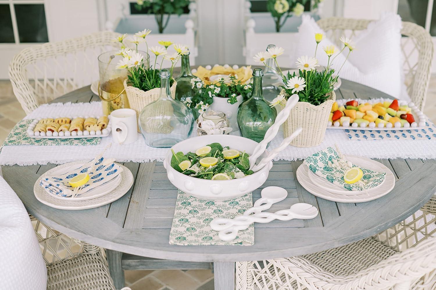 imageMud Pie White 12quot Twisted Wood Server Set